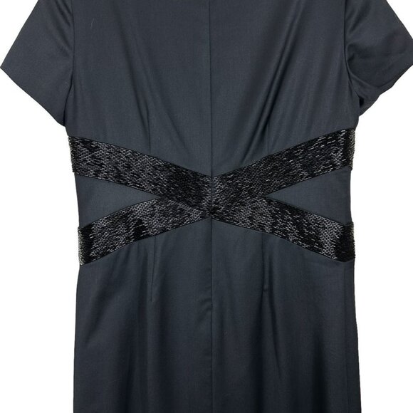 Ann Klein Black Sequioned Stretch Business Dress 4 - Picture 10 of 12